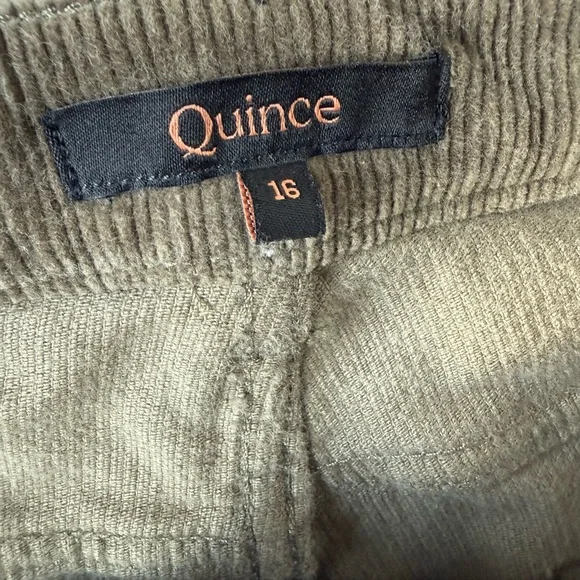 Quince Organic Stretch Corduroy Straight Leg Pants Seaweed Green 16 - Picture 5 of 6